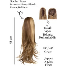 Özbience Ombreli Bal Sarı Esmer Dalgalı Peruk Tokalı Veya Tokasız 56 Cm, Hafif ve Şık