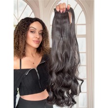 Özbience Koyu Kahverengi Uzun Dalgalı At Kuyruğu, Cırtcıtlı ve Bağcıklı Şık Model