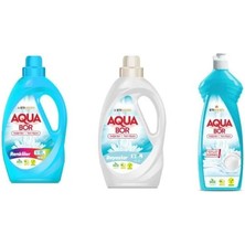 Aquabor Doğal Mineralli Sıvı Renkliler + Sıvı Beyaz + Elde Bulaşık 3 Lü Set