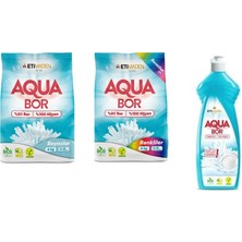 Eti Maden Aquabor Doğal Mineralli 4 kg Beyaz + 4 kg Renkliler + Elde Bulaşık 3 Lü Set