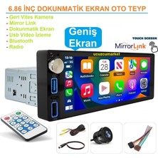 Ucuzcu Market 6.86 Inç Dokunmatik Geniş Ekran Oto Teyp (Geri Vites Kamera+Bluetooth+Mirror Link)