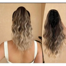 Özbience Kıvırcık Dalgalı Fiber Sentetik Uzatma Saç, Pençe Tokalı, 35 cm