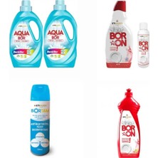 AQUABOR Sıvı Deterjan Renkliler Için 66 Yıkama+ Bulaşık Deterjanı+ Bortam Dezenfektan