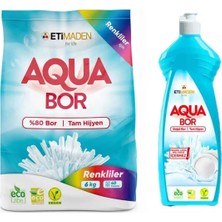 Aquabor Çamaşır Deterjanı Renkliler Için 6 kg 40 Yıkama+ 1 Adet Aquabor Bulaşık Deterjanı