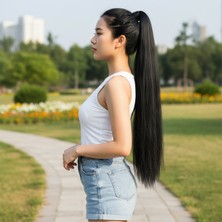 Özbience Uzun ve Gür At Kuyruğu Lastik Tokalı, Yıkanabilir, Kolay Takıp Çıkarılır