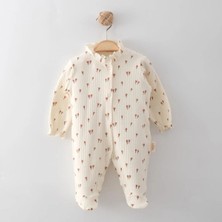 Yaka Fırfırlı Patikli Tulum - Krem - 3 - 6 Ay Krem