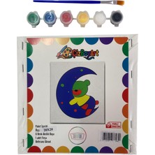 Noventra 🎨 Çocuklar Için Boyama Tuval Seti – 20X20 Cm, Fırça ve Akrilik Boya Dahil