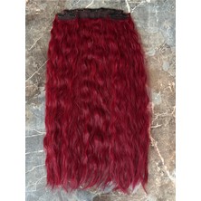 Özbience Yarımay 2 Yan Çıtçıtlı, Yoğun Dalgalı Kızıl Saç Modeli, Şık ve Modern Tarz