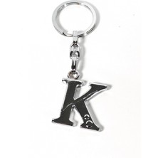 Moncuk Design K Harfi Gümüş Renk Metal Anahtarlık – Minimal ve Şık Harf Tasarımı