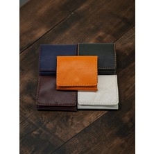 Kurtay Leather %100 Gerçek Deri El Yapımı Çok Amaçlı Mini Cüzdan - Turuncu