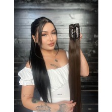 Özbience 70CM Uzun Düz At Kuyruğu Postiş, Açık Kahve, Kolay Takım, Hızlı Uygulama