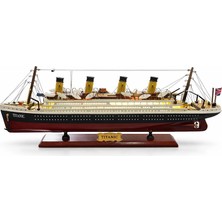 TE Dükkan Buğz 55X23 cm Özel Tasarım Işıklı Ahşap Titanik Gemi