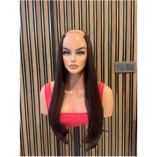 Özbience Açık Kahve Tonunda Uzun Düz Yarım Peruk, Şık ve Doğal Görünüm