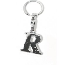 Moncuk Design R Harfi Gümüş Renk Metal Anahtarlık – Minimal ve Şık Harf Tasarımı