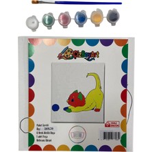 Noventra 🎨 Çocuklar Için Boyama Tuval Seti – 20X20 Cm, Fırça ve Akrilik Boya Dahil
