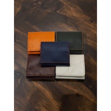 Kurtay Leather %100 Gerçek Deri El Yapımı Çok Amaçlı Mini Cüzdan - Lacivert
