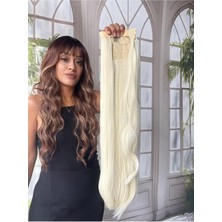 Özbience Bağcıklı Yandan Dolamalı Gerçek Saç Dokulu At Kuyruğu Takımı