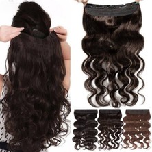 Özbience Koyu Kahverengi Yarım Ay Postiş, Isıya Dayanıklı ve Yıkanabilir