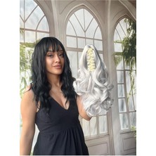 Özbience Gri Mandallı Tokalı Uzun Saç Postiş, Pratik ve Şık Saç Uzantısı