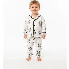 Panda Baskılı Pijama Takım - Ekru - 18 - 24 Ay Ekru