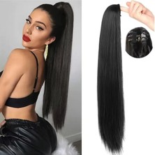 Özbience Siyah Tokalı At Kuyruğu Saç Postiş, Isıya Dayanıklı ve Doğal Görünüm