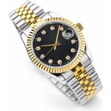 Marka Model Çift Renk Taş Detaylı Lüks Kadın Saat