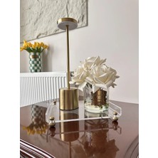 Melor Design Pleksi Mat Gold Dekoratif Tepsi – Mutfak Banyo Lavabo Salon Için Çok Amaçlı Organizer Stand