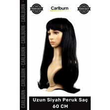 Özbience Siyah Uzun Sentetik Peruk, Düz ve Hafif, Parti ve Sahne Kullanımı Için