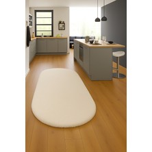Özbience Yumuşak Peluş Oval Halı, Kaymaz Taban, Yıkanabilir, Oturma ve Mutfak Için