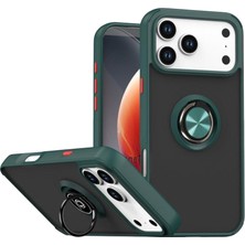 Newface Apple iPhone 17 Pro Montreal Yüzüklü Silikon Kapak - Yeşil