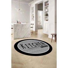 Özbience Yıkanabilir Kaymaz Taban Yuvarlak Mutfak ve Salon Halısı