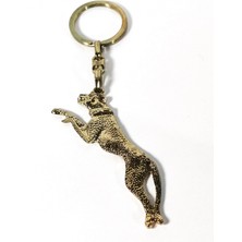 Moncuk Design Leopar Figürlü Altın Renk Metal Anahtarlık – Şık Hayvan Figürlü Tasarım