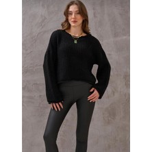 Hsc Bilişim Salaş Delik Detaylı Kazak Siyah