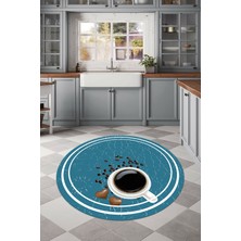 Özbience Baskılı Kahve Çekirdeği Desenli Yıkanabilir Kaymaz Taban Halı