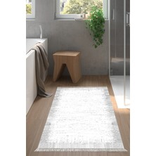 Özbience Yıldız Deri Kaymaz Taban Banyo Halısı Gri, Şık ve Modern Tasarım