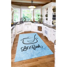 Özbience Dijital Baskılı Tencere Motifli Yıkanabilir Kaymaz Taban Salon ve Mutfak Halısı