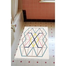 Özbience Yıkanabilir Kaymaz Taban Banyo Paspası, Modern Renkli, Eko Trend Djt