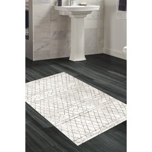 Özbience Kaymaz Tabanlı Banyo Halısı, Şık ve Trend Kahve Renk