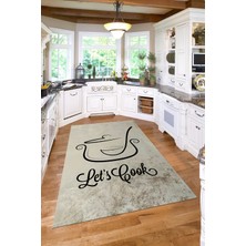 Özbience Dijital Baskılı Tencere Motifli Yıkanabilir Kaymaz Taban Mutfak Halısı