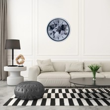 SHC4200 Mey Ithalat® Beyaz 36 cm Dünya Haritalı Tasarım Duvar Saati