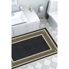 Özbience Kaymaz Taban Banyo Halısı Trend Modern Siyah M5140