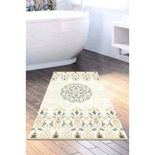 Özbience Kaymaz Taban Banyo Halısı Trend Modern Bej 1491