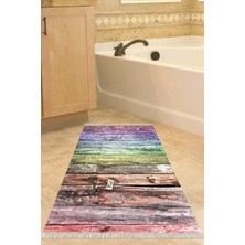 Özbience Saçaklı Modern Banyo Halısı, Kaymaz Taban, Renkli, Şık ve Konforlu Tasarım