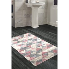 Özbience Kaymaz Taban Banyo Halısı Trend Iskoç Desen Pudra Renk