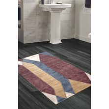 Özbience Renkli Kaymaz Taban Banyo Halısı, Modern ve Trend Tasarım S6506