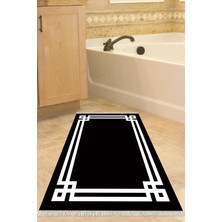 Özbience Yıkanabilir Siyah Kaymaz Taban Banyo Paspası Eko Trend Djt