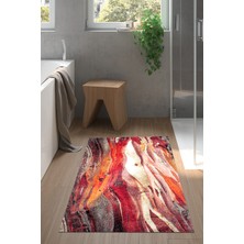 Özbience Bordo Pamuk Kaymaz Taban Banyo Halısı Modern ve Şık Tasarım