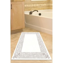 Özbience Kaymaz Taban Modern Banyo Halısı Bej M5142, Şık ve Konforlu Tasarım