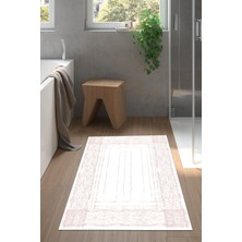 Özbience Modern Pembe Banyo Halısı, Kaymaz Taban, Şık ve Konforlu Tasarım