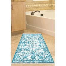 Özbience Yıkanabilir Kaymaz Taban Banyo Paspası, Vintage Mavi, Eko Trend Djt
